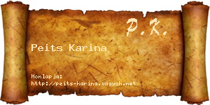 Peits Karina névjegykártya